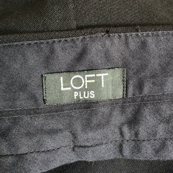 Ann Taylor Loft Pants Womens Plus Size 26 Solid All Black Trouser Business - Picture 2 of 4